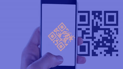 animation of qr code and qr code scanning on smartphone