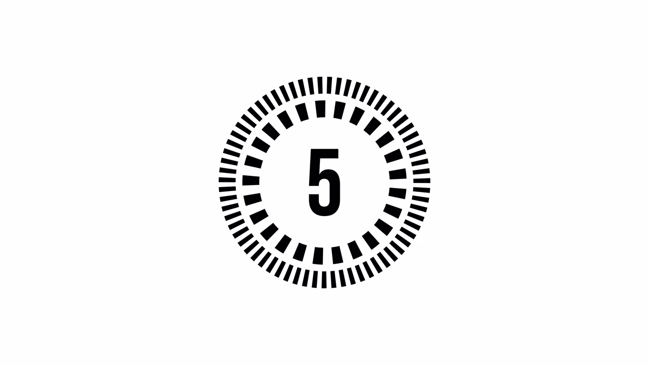 10 Second Countdown Timer Animation on White Background
