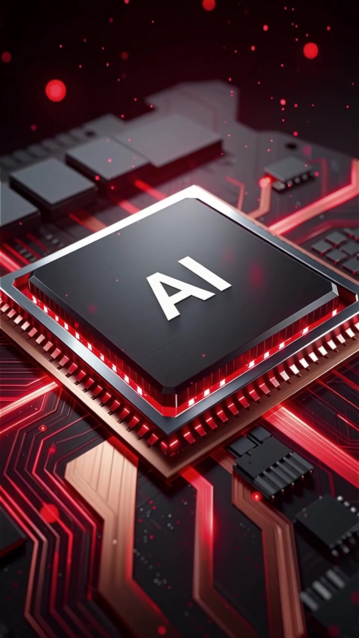Futuristic AI Chip Motherboard Technology Background