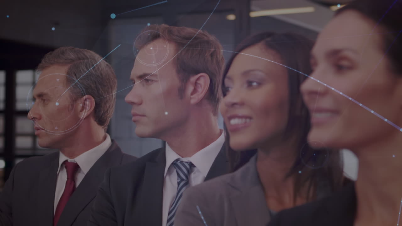 animación de la red de conexiones entre diversos empresarios