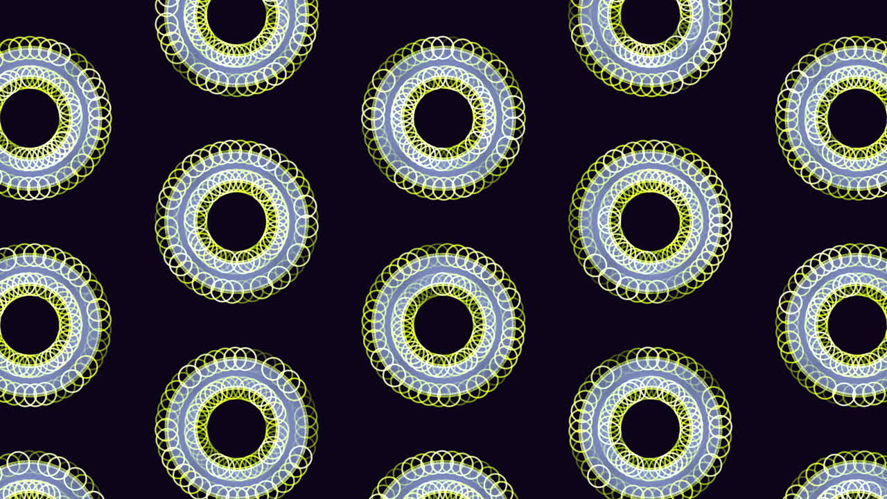 Mesmerizing blue circle pattern floating on black - abstract design art