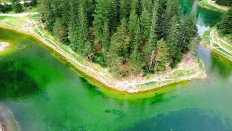 areal - green lake styria austria - circling shot to the left