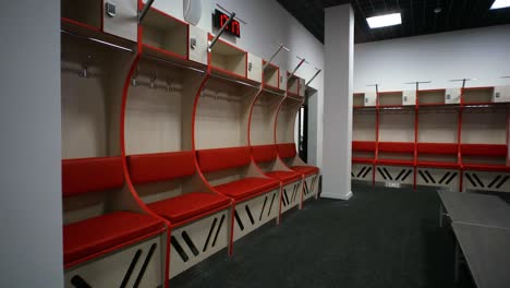 inside a modern sports locker room