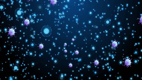 animation of dots over violet cells on navy background