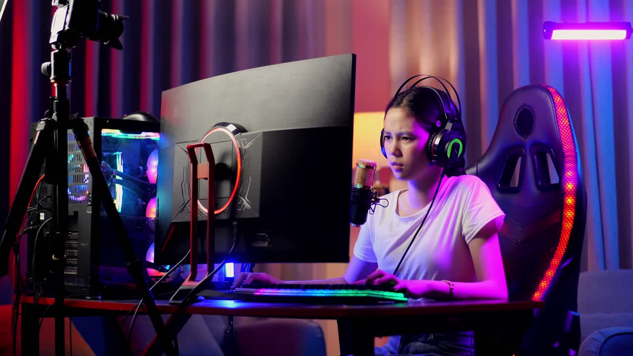 la chica jugador de transmisión