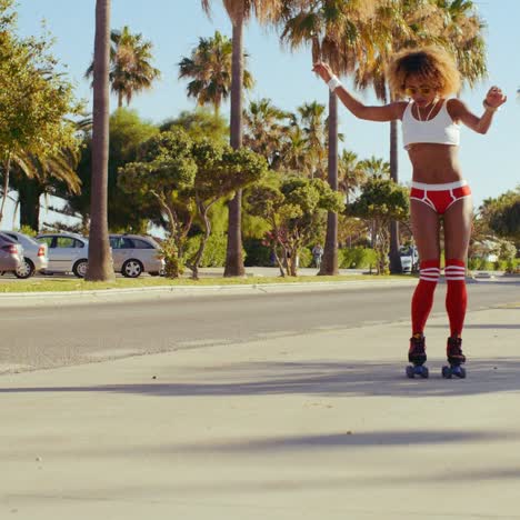 street roller skating at exotic outdoor