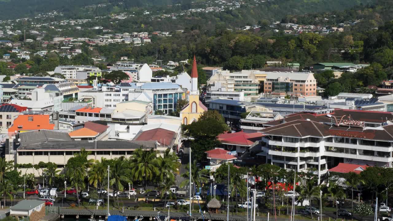 Cathedral of Our Lady of the Immaculate Conception of Papeete, located close to the waterfront esplanade in capital city Papeete, Mahina,Tahiti.