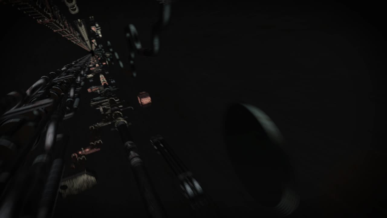 túnel oscuro con tuberías oxidadas 15