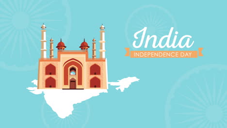 india independence day celebration with lettering and monument