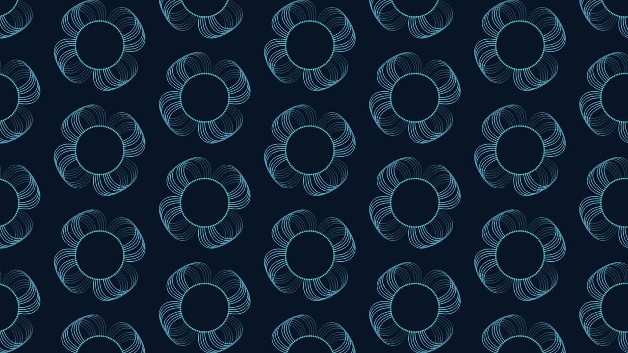 Captivating repeating blue circle pattern on dark background