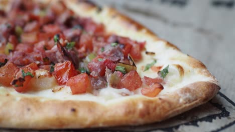 close-up of a delicious middle eastern pizza