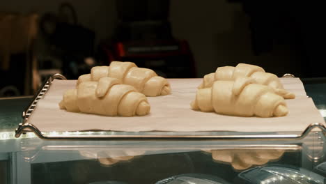 freshly rolled croissants: a golden delight in the making