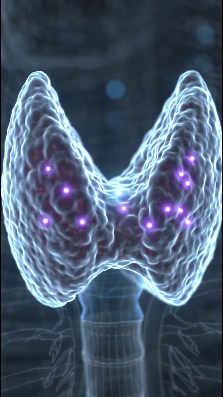 Animação Médica 3D da Função da Glândula Tireoide Humana