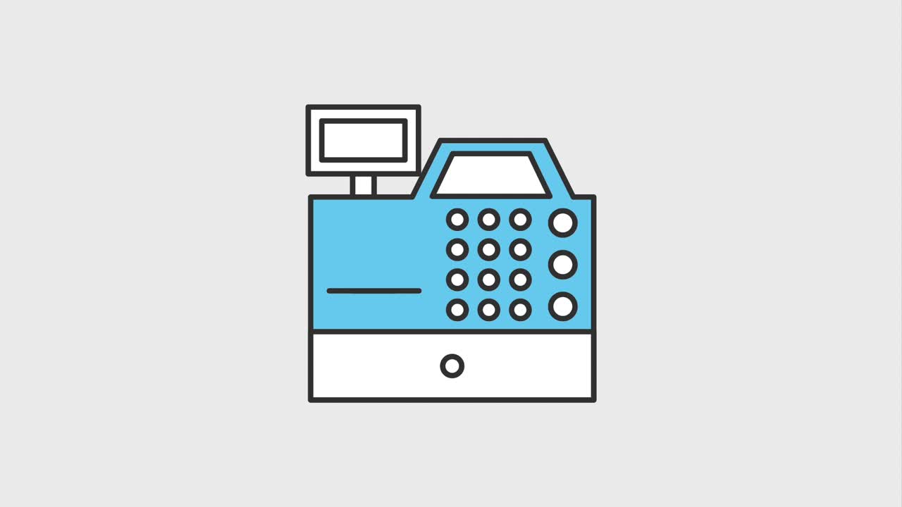 caja registradora y recibo de billetes de banco