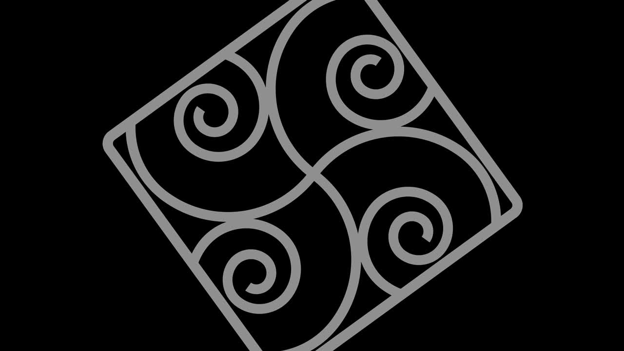 animación de video en blanco y negro con efecto psicodélico e hipnótico en 4k