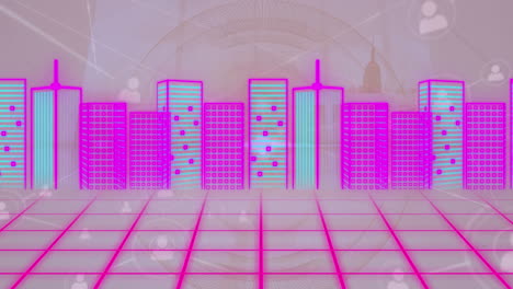 animación de la ciudad digital a través de una red de conexiones