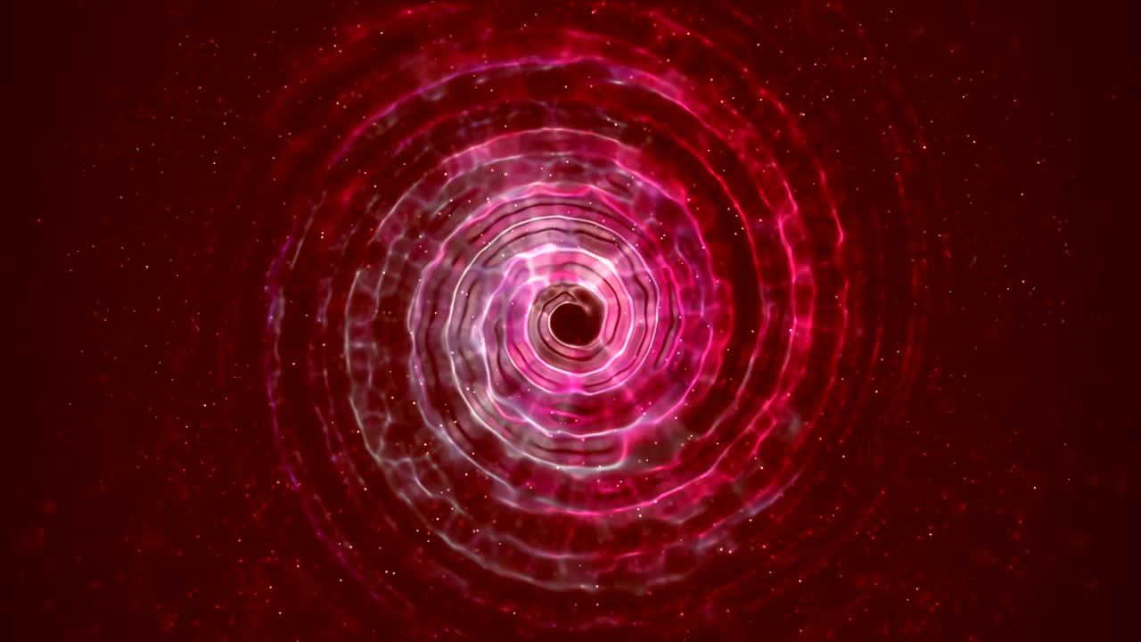 Sfondo rosso astratto, magico e a spirale. Loop continuo.