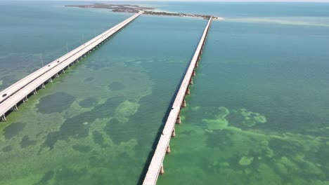 old bahia honda railroad bridge showing the damage of the most recent hurricane