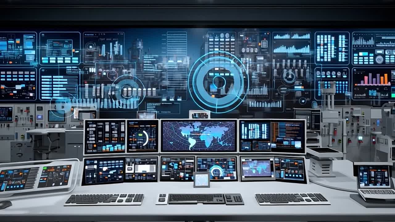 High-tech facility with an advanced modern control room