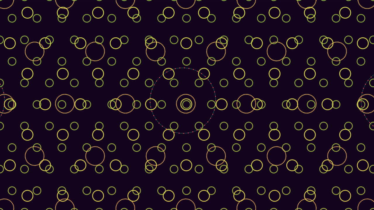 Circular pattern of circles on black background