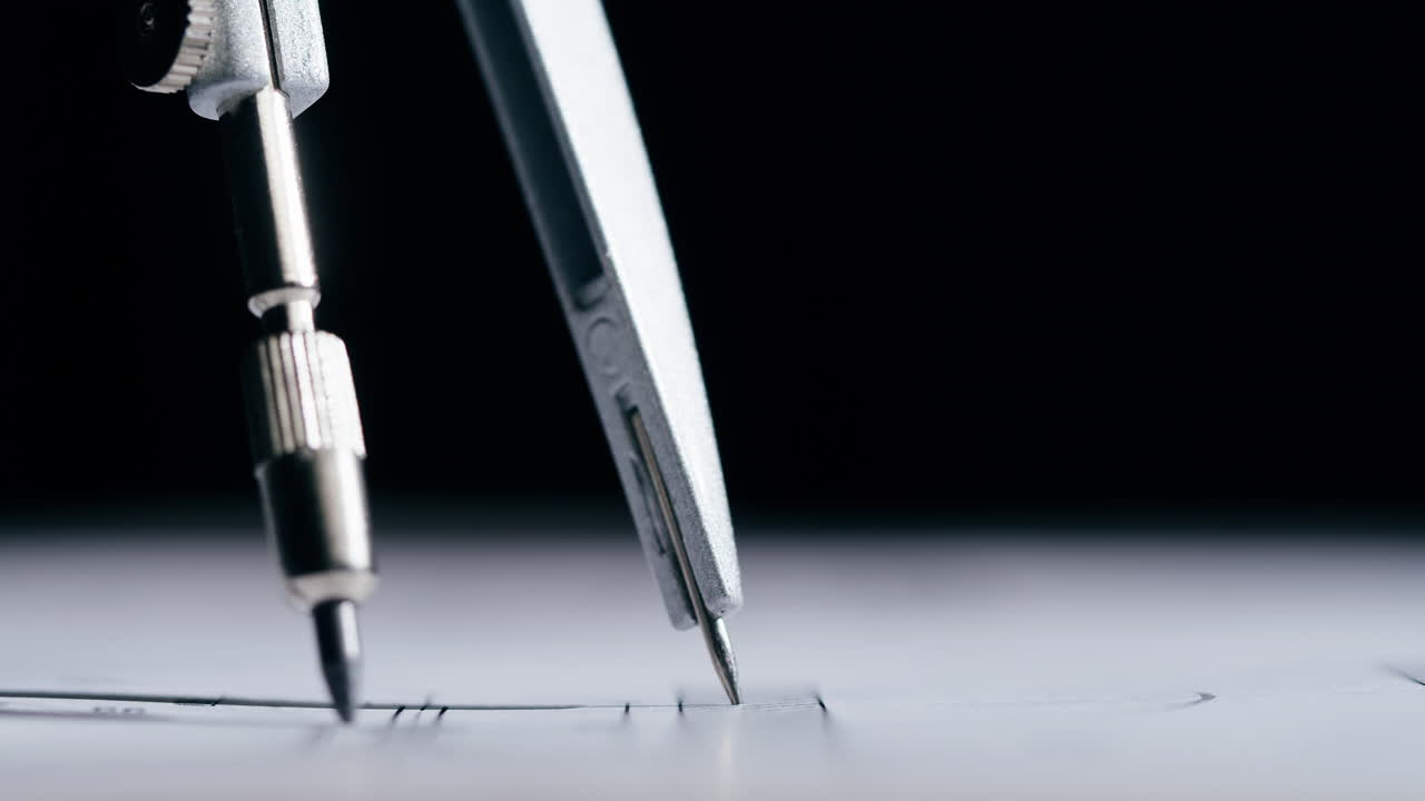 Close-up of a Compass Drawing on Paper