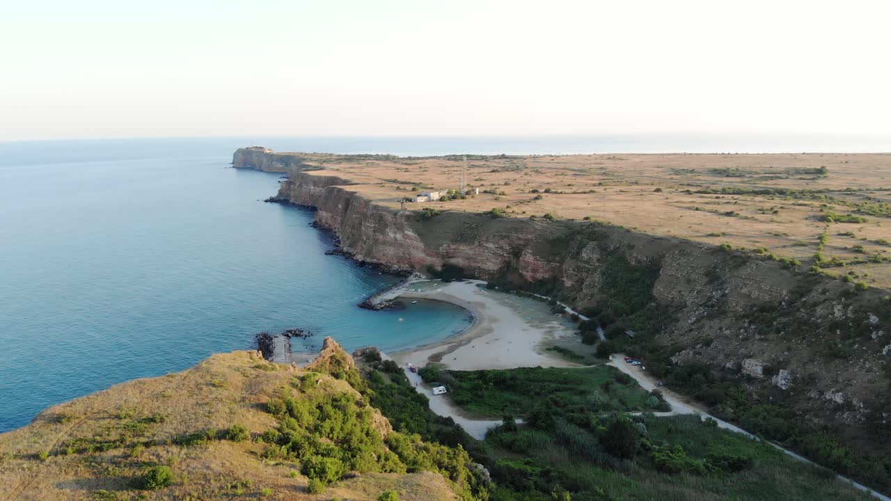 vista panorámica del cabo kaliakra en la costa norte del mar negro búlgaro