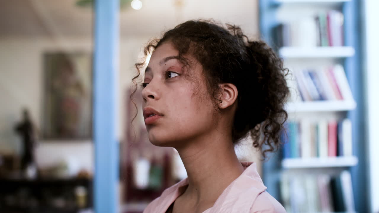 Close up view of african american woman