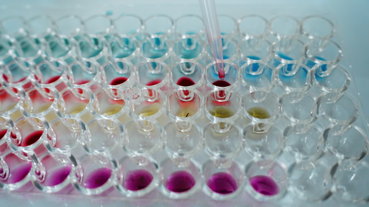 Microplate with Colored Solutions and Pipette