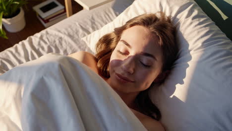 peaceful morning sleep in sunlight