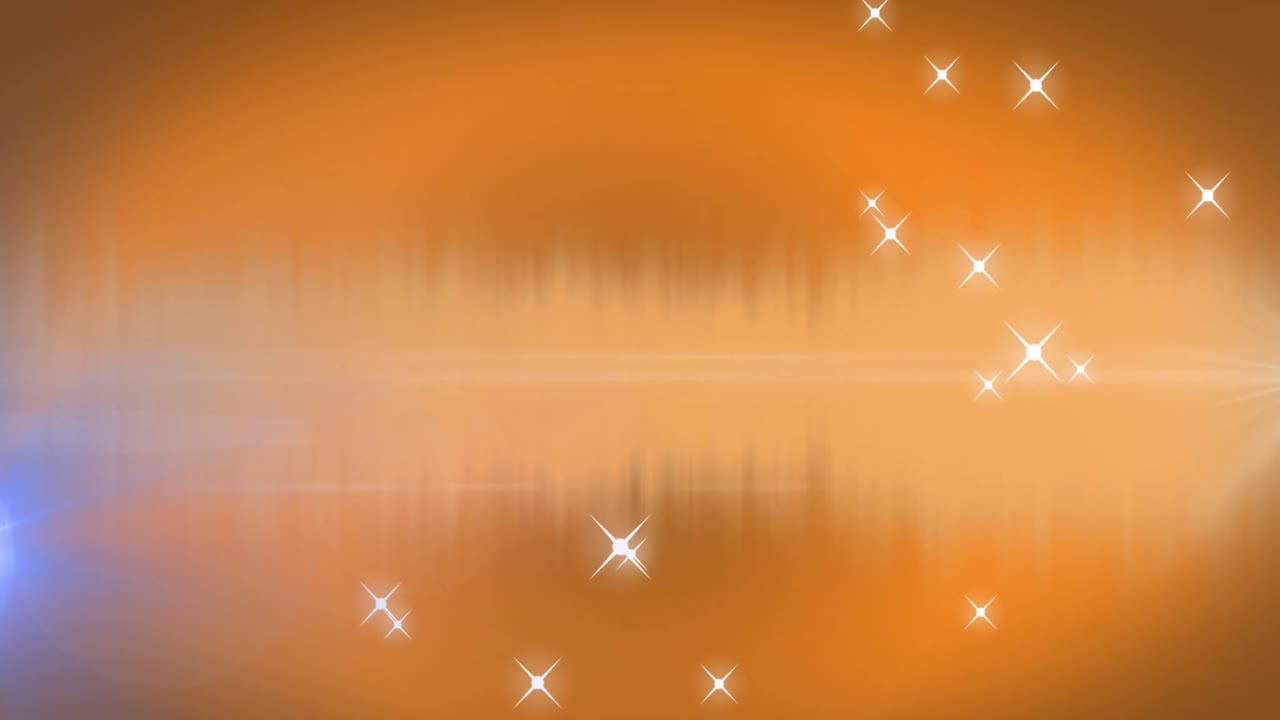 다채로운 배경 위에 빛의 흔적과 별의 애니메이션