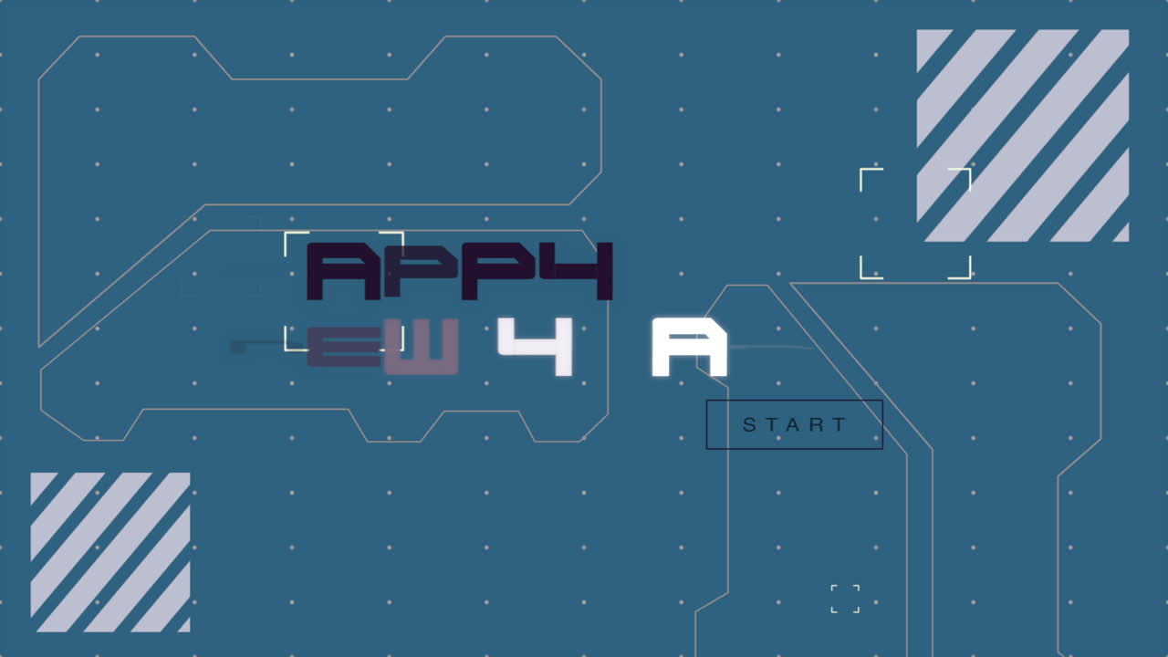 Happy New Year on digital screen with HUD elements