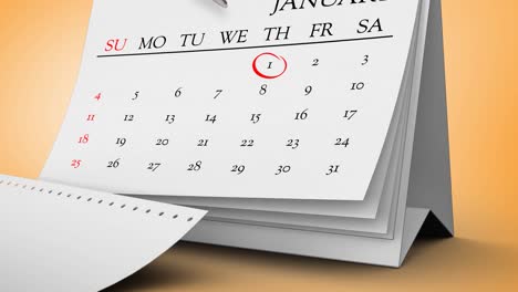 Animation-of-pen-pointing-to-red-ring-over-january-1st-on-a-monthly-calendar