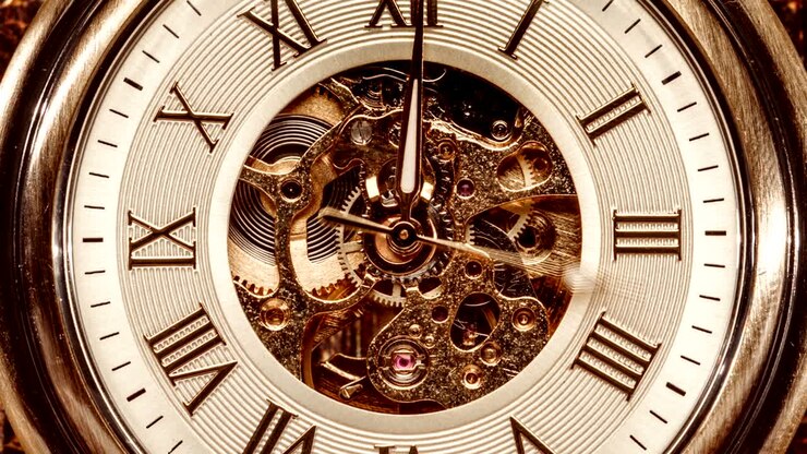 Close up on vintage clock