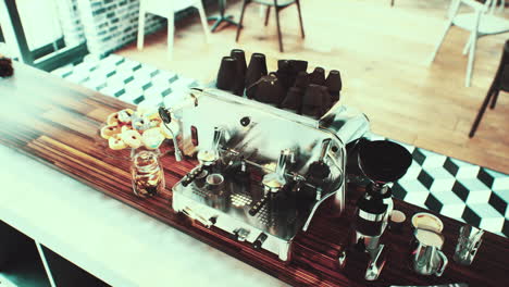 close-up of espresso coffee machine