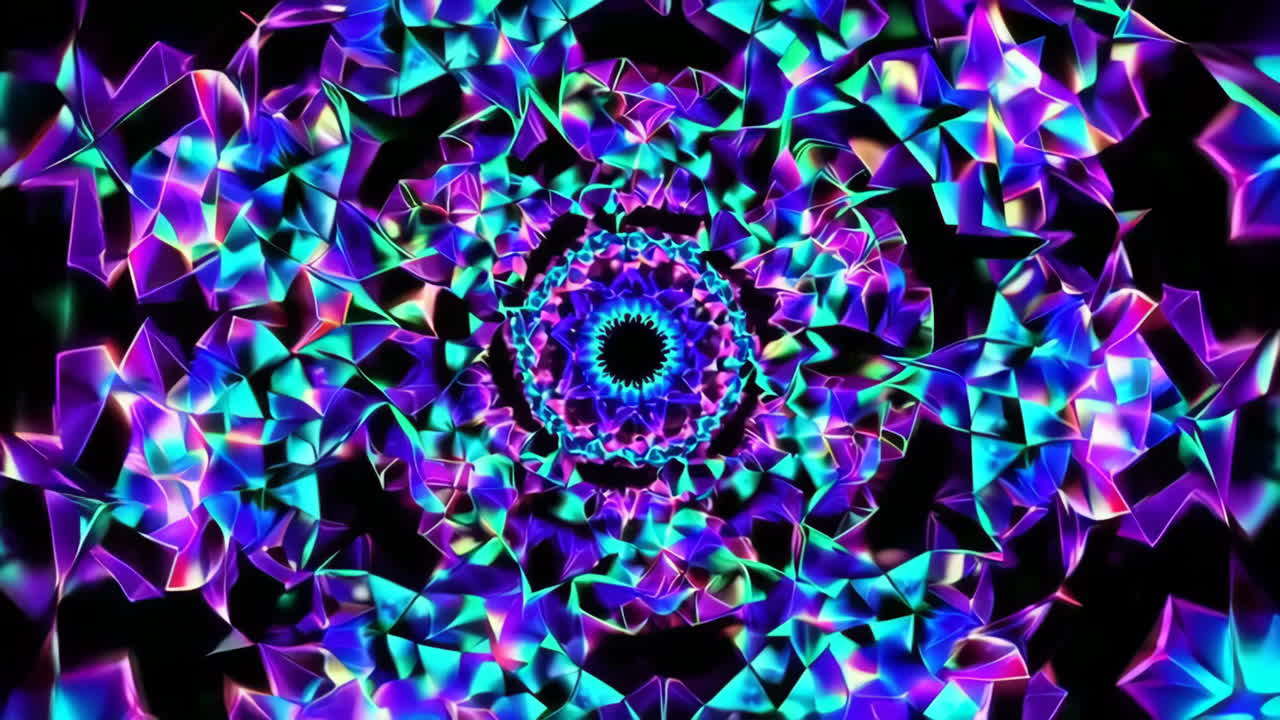 Abstract Glowing Geometric Mandala