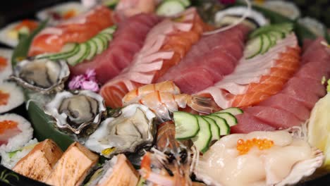 a diverse array of sushi delicately arranged