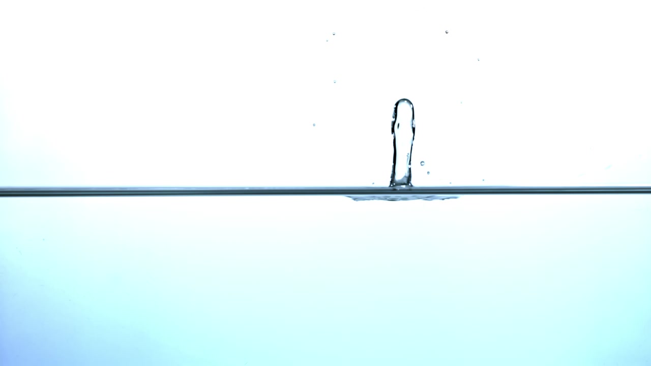 Water Droplet Falling and Splashing in Slow Motion