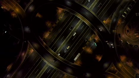 elevated roundabout above the freeway in new belgrade, near belgrade arena at night