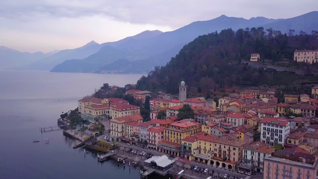 bellagio desde el aire en invierno
