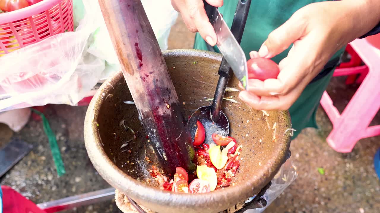 길거리에서 사탕을 만드는 장인