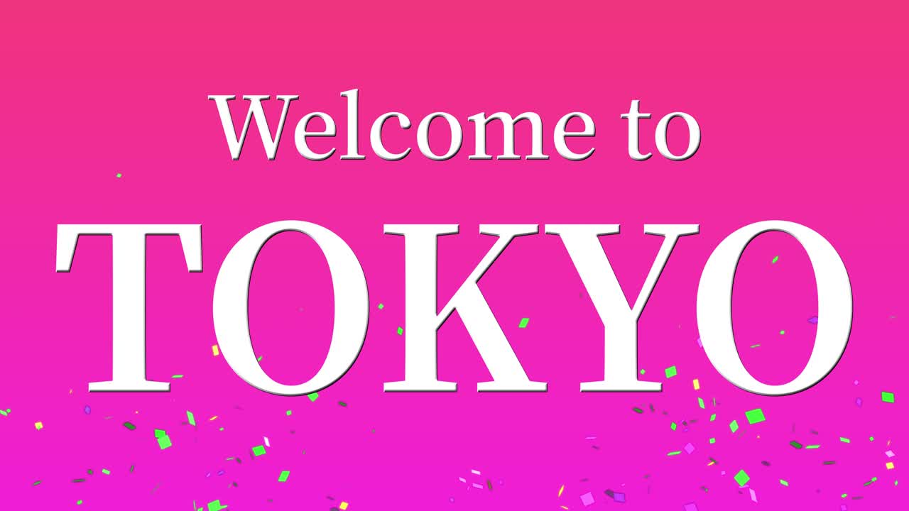 도쿄에 오신 것을 환영합니다: 메시지, 텍스트, 애니메이션, 모션 그래픽