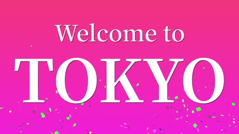 bienvenido a tokio mensaje de texto animación gráficos de movimiento