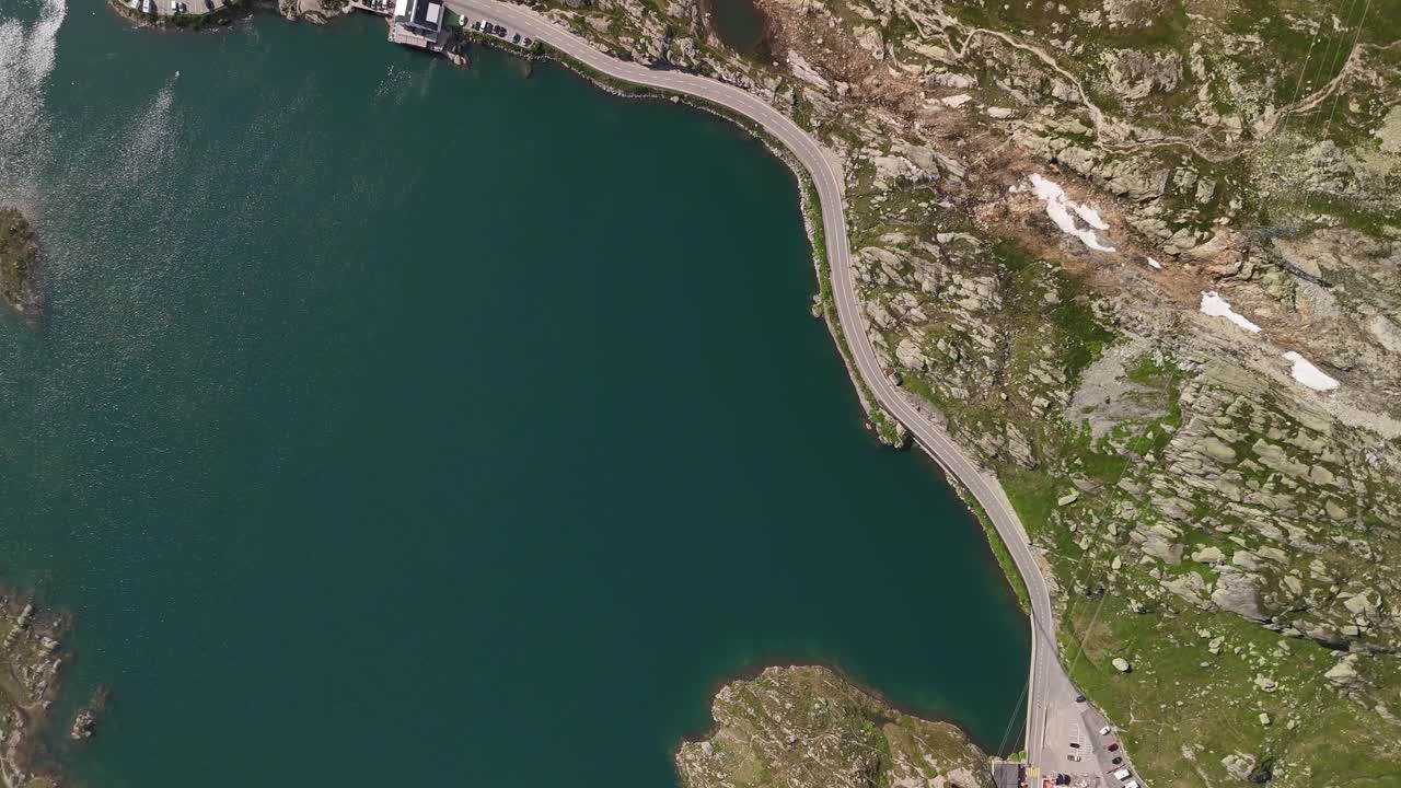 Swiss nature lake Totensee, aerial natural landscape holiday destination