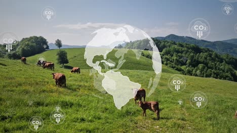 Livestock-on-big-open-pasture-with-CO2-and-globe-animation