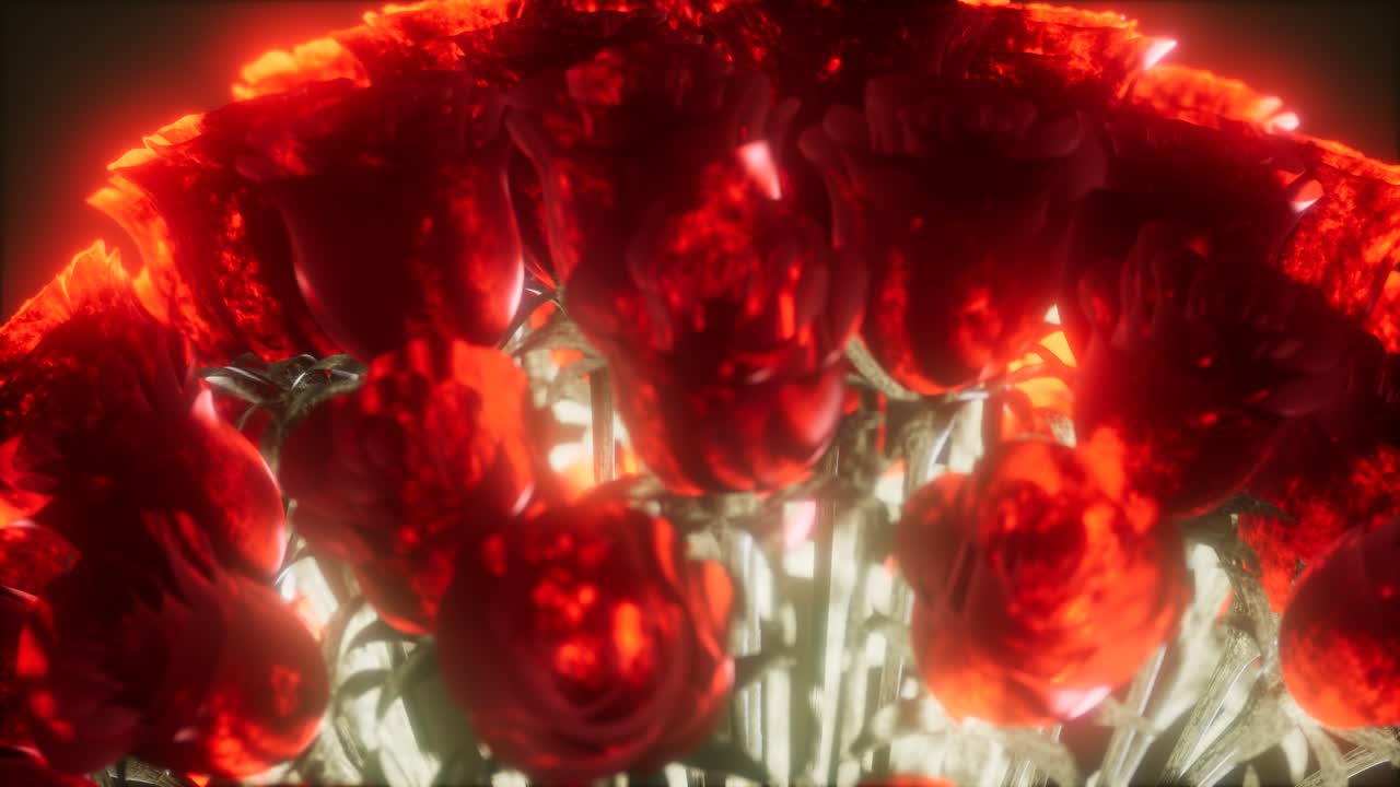 розы в темноте со светом