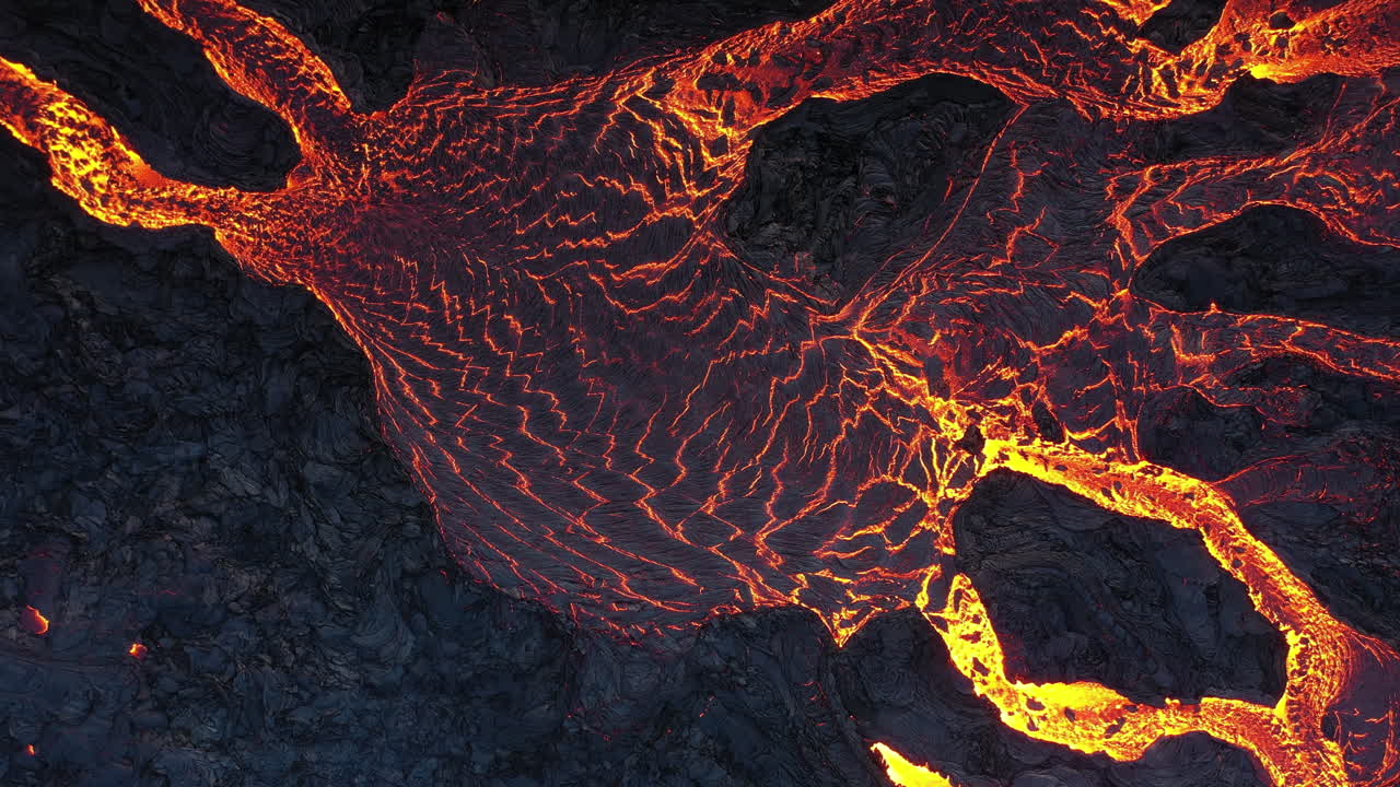 flujo de lava vista aérea