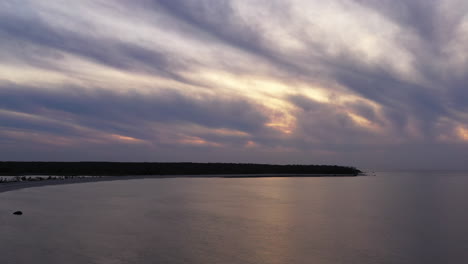 an aerial view over the long island sound by orient point on long island in new york