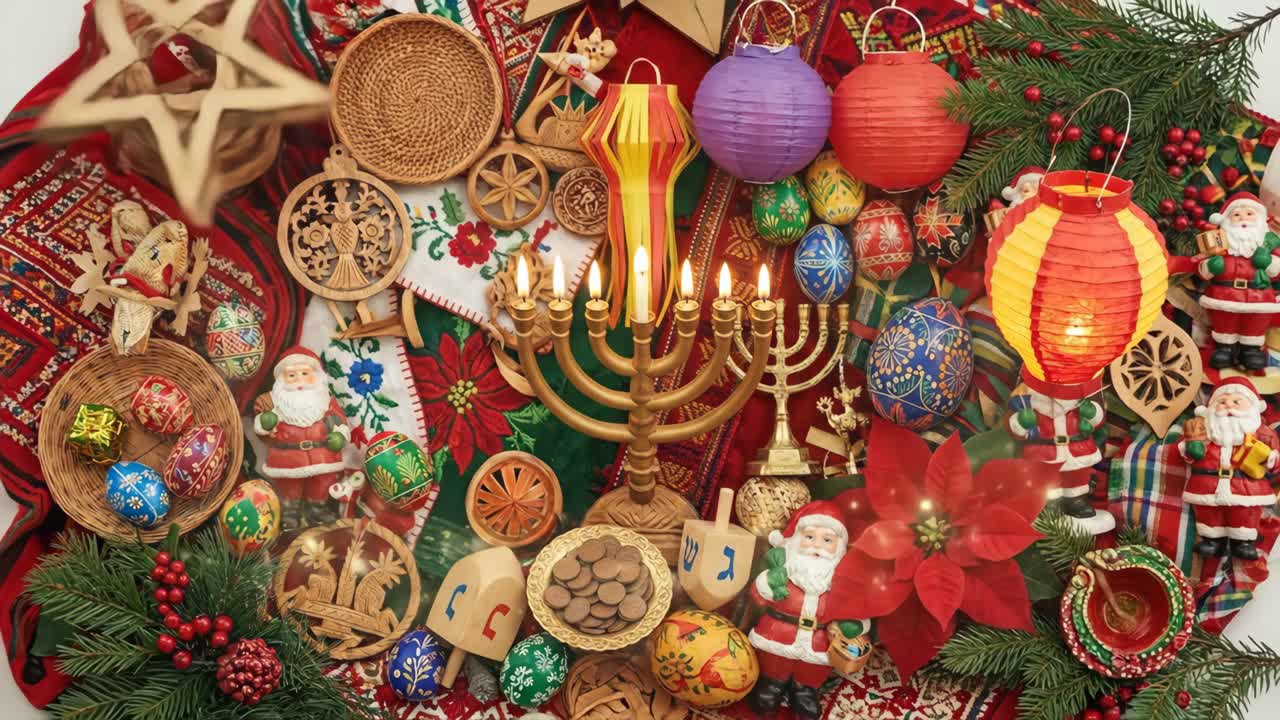 Hanuka ve Noel Tatili Sembollerinin Şenlikli Düzenlemesi