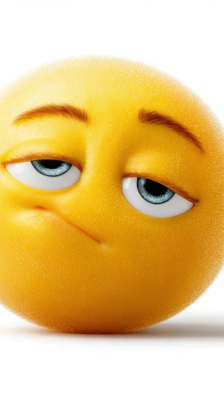 Un'emoji gialla riconoscibile con un'espressione annoiata che riflette disinteresse, catturata in due fotogrammi, mostrando un sottile cambiamento di atteggiamento tra un fotogramma e l'altro.
