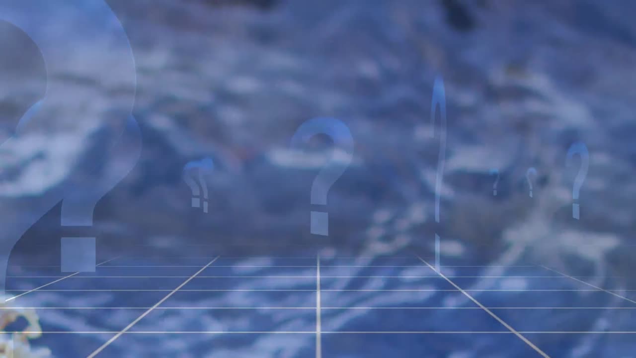 데이터 처리 및 물 위의 질문 표의 애니메이션